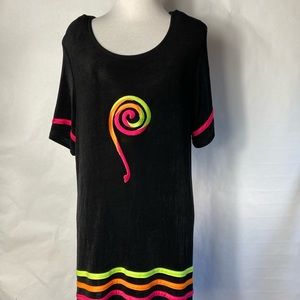 Vintage 1980’s/1990 Black Tunic Dress